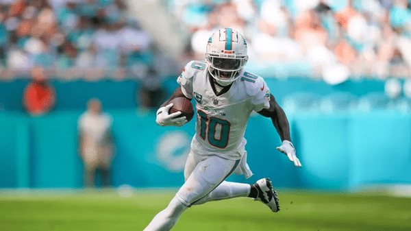 Winning legacy:  Tyreek Hill plays for the Miami Dolphins.  