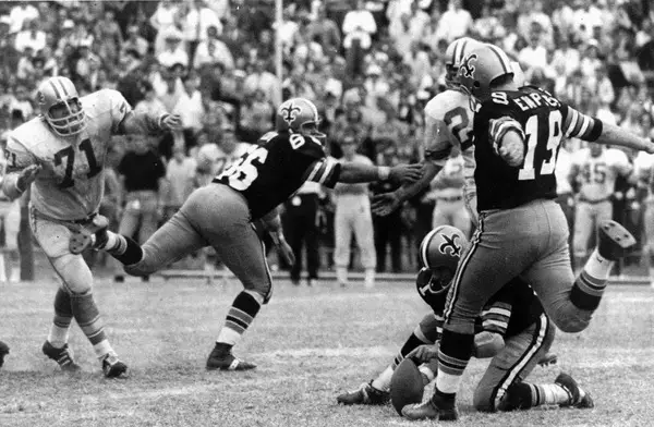 New Orleans Saints:  Tom Dempsey's 63-yard field goal in 1970 was an NFL record that stood for over 40 years.  