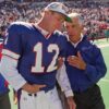 Buffalo Bills tickets: Quarterback Jim Kelly with Head Coach Marv Levy